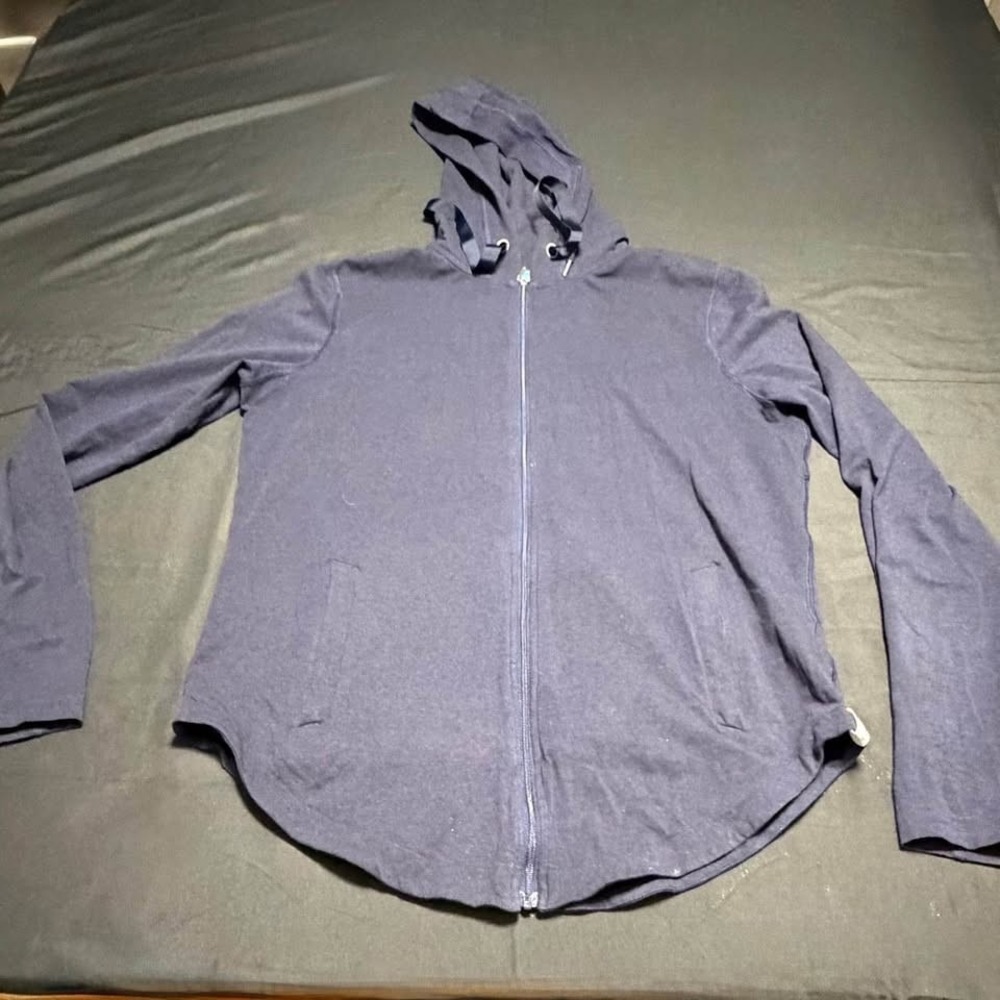Coolibar Lumaleo Zip Hoodie UPF 50+ Womens M Navy Sun Protection Jacket 10456